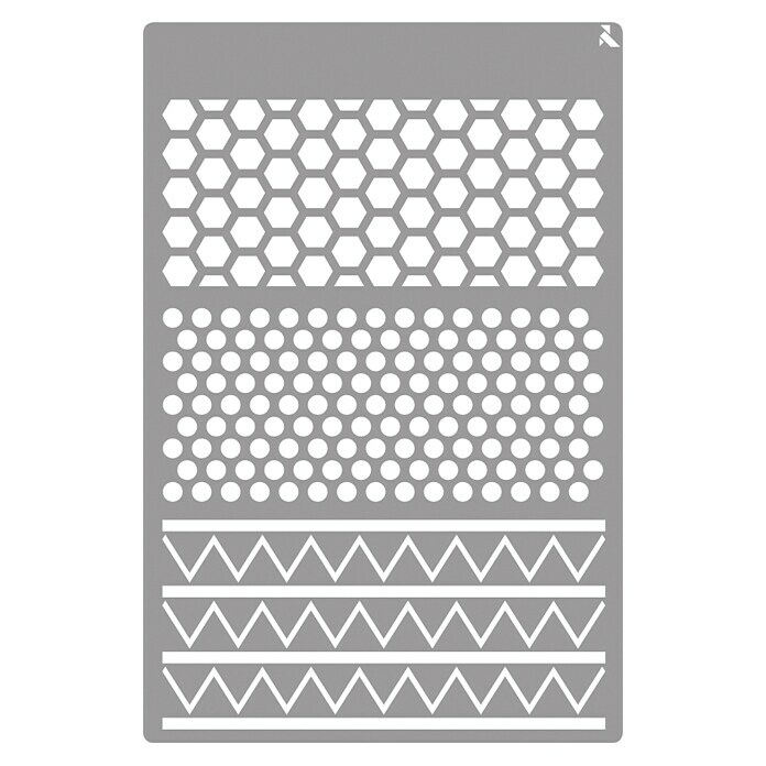 La Pajarita Plantilla decorativa Stencil Textures  (Figuras geométricas, 20 x 30 cm, Plástico)