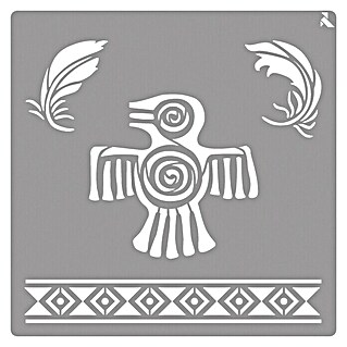 La Pajarita Plantilla decorativa Stencil Maya (Elementos mayas, 20 x 20 cm, Plástico)