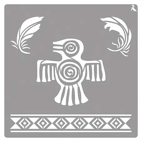 La Pajarita  Plantilla decorativa Stencil Maya