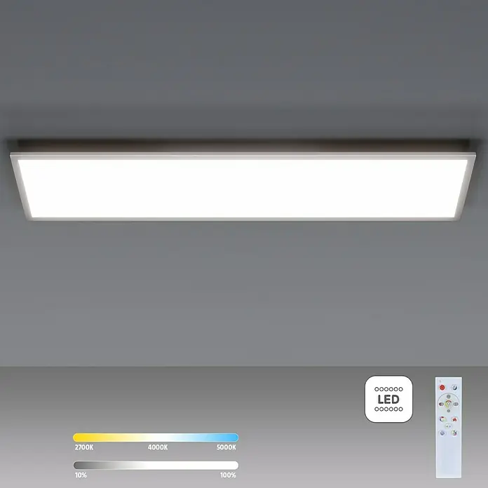 Tween Light Panel LED - 36 W, L x An x Al: 120 x 30 x 5 cm, Blanco, Multicolor - Lámpara de techo LED con brillo y temperatura de color ajustables para una iluminación óptima en cualquier habitación. Incluye control remoto.