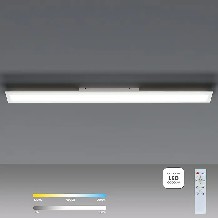 Tween Light Panel LED - 22 W, L x An x Al: 120 x 10 x 5 cm, Blanco, Multicolor - Moderna lámpara de techo LED con control remoto para ajustar el brillo y la temperatura de color para un ambiente óptimo.