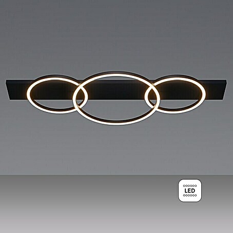 Eglo Boyal LED-Deckenleuchte (12 W, 101 x 40 x 9,5 cm, Schwarz/Nickel-matt, Warmweiß, Anzahl Leuchtmittel: 3 Stk.)