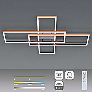 Just Light Felix LED-Deckenleuchte (50 W, L x B x H: 105 x 71 x 6 cm, Stahl, RGBW)