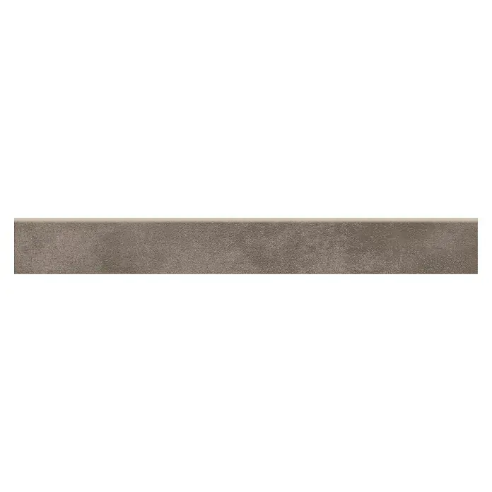 Sockelfliese My Style - 7,2 x 60 cm, Taupe, Matt - Nahaufnahme einer braunen Steinzeugfliese mit leicht strukturierter Oberfläche, ideal für moderne Innenräume.\n
