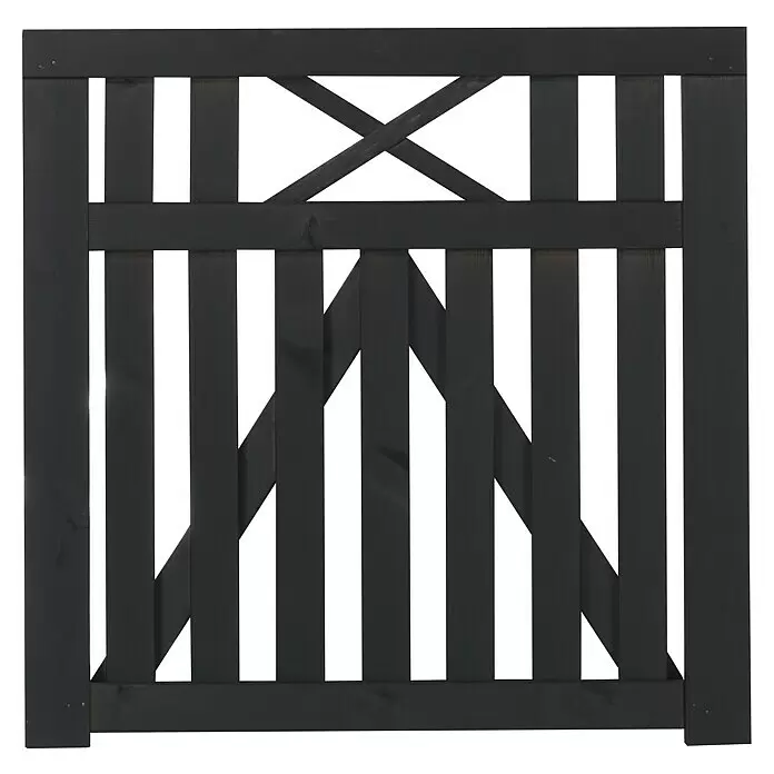 Plus Zauntor Vinesse100 x 98 cm, Schwarz RAL 9005, Holz