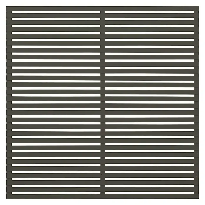 Plus Sichtschutzelement Tokyo - 180 x 180 cm, Holz, Umbragrau RAL 7022 - Eine moderne, graue Zaunblende mit horizontalen Lamellen für Sichtschutz und stilvolle Gartengestaltung. Robust und wetterbeständig.