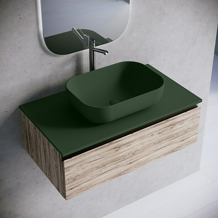 Lavabo y encimera Stadium (46 x 80 cm, Verde oliva) | BAUHAUS