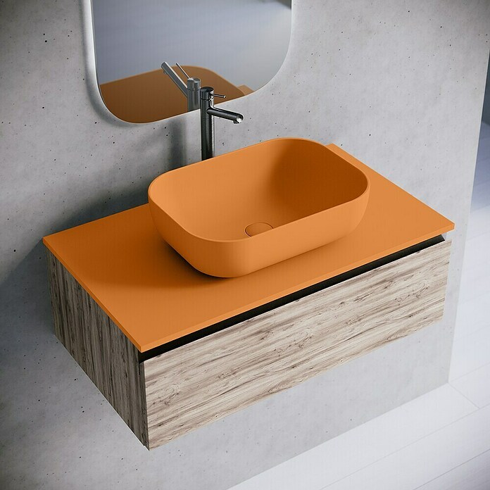 Lavabo y encimera Stadium (46 x 80 cm, Melocotón) | BAUHAUS