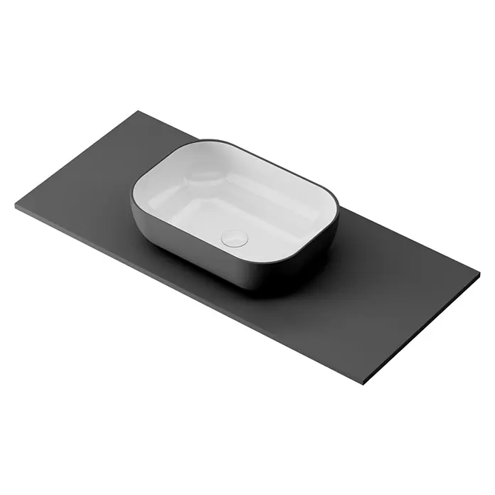 Lavabo y encimera Stadium Bicolor - 46 x 101 cm, Antracita/Blanco - Lavabo sobre encimera moderno en blanco y negro. Un diseño elegante para cualquier baño.