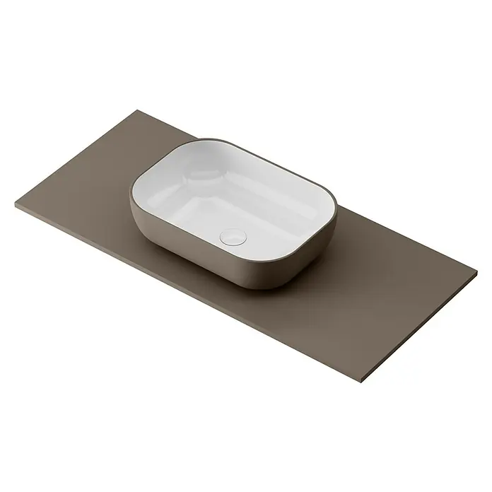 Lavabo y encimera Stadium Bicolor - 46 x 100 cm, Nut/Blanco - Elegante lavabo de encimera en gris y blanco. El diseño moderno se adapta perfectamente a cualquier baño y ofrece un aspecto elegante.