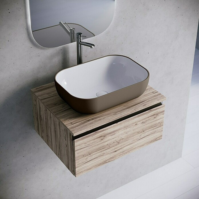 Lavabo de sobremesa Stadium Bicolor (33 x 45,41 cm, Nut/Blanco) | BAUHAUS