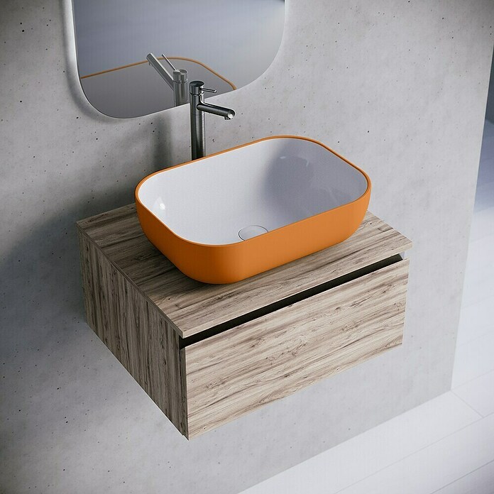 Lavabo de sobremesa Stadium Bicolor (33 x 45,41 cm, Melocotón/Blanco) | BAUHAUS