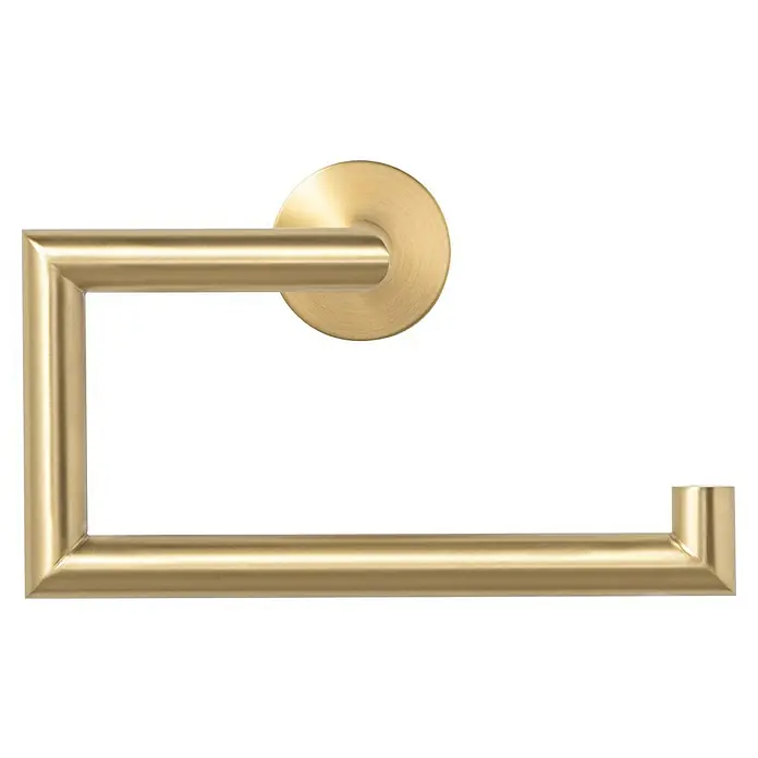 Tauro Baño Steel Toallero de anilla - Ancho: 21 cm, Oro - Portarrollos de papel higiénico dorado para un diseño de baño elegante.