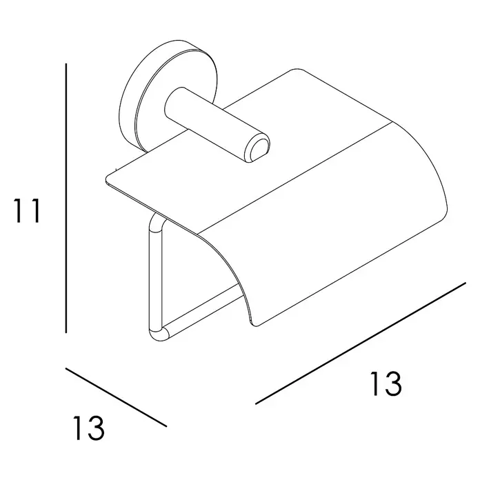 Tauro Baño Steel Portarollos de papel higiénico - Con tapa, Oro - Imagen de un portarrollos de papel higiénico que mide 11 x 13 x 13 cm. Un aspecto moderno para cualquier baño.