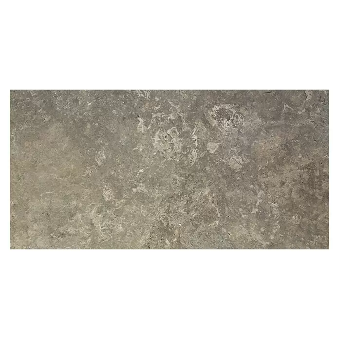 Feinsteinzeugfliese Tivoli Stone - 60 x 119,5 cm, Stärke: 7 mm, Caramel, Matt - Graubraune, gesprenkelte Steinstruktur.