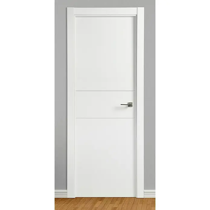 Solid Elements Puerta interior Munich - 72,5 x 203 cm, Izquierda, Blanco, Maciza - Elegante puerta interior blanca con un tirador moderno, que ofrece una estética contemporánea para cualquier habitación y añade detalles de estilo.