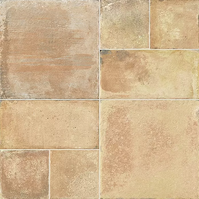 Feinsteinzeugfliese Caeser - 50 x 50 cm, Rotbraun, Matt - Rustikale Keramikfliesen in verschiedenen Größen, erdigen Braun- und Beigetönen, modular verlegt.