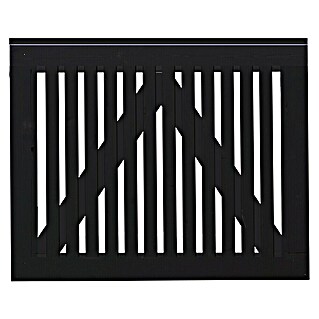 Plus Zauntor Sendai (100 x 80 cm, Schwarz RAL 9005, Holz)