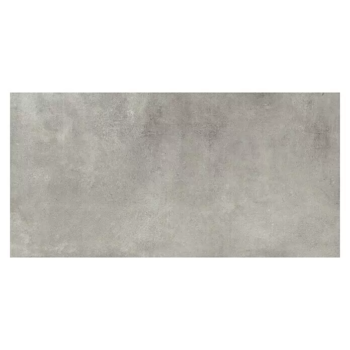 Feinsteinzeugfliese Rimini - 60 x 120 cm, Grigio, Matt - Große rechteckige graue Platte mit natürlicher Beton- oder Steintextur.