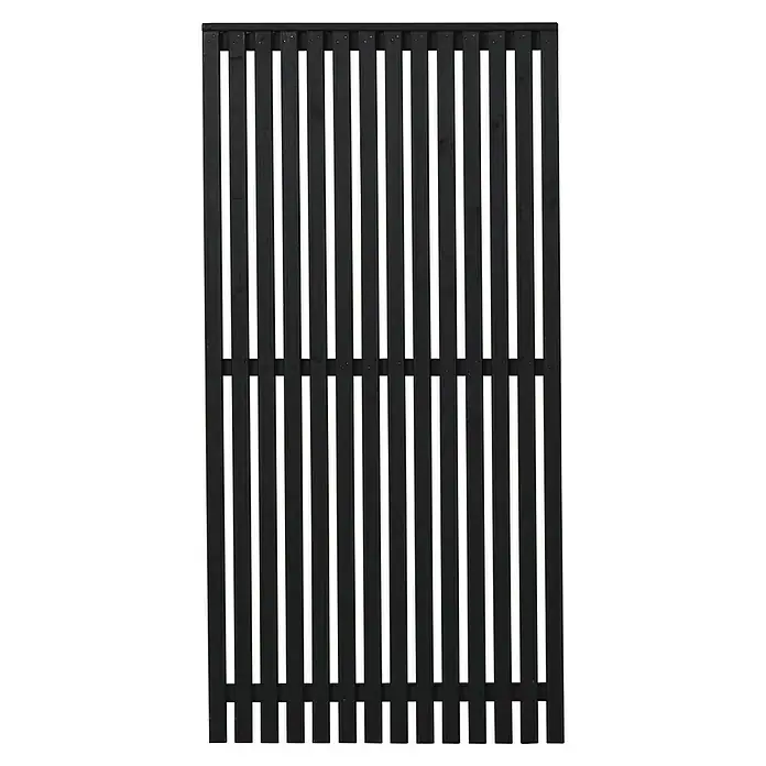 Plus Sichtschutzelement Sendai - 90 x 180 cm, Holz, Schwarz RAL 9005 - Schwarzer Holzzaun für den Außenbereich, ideal für Privatsphäre und Sicherheit. Langlebig und stilvoll, passend für jeden Garten.
