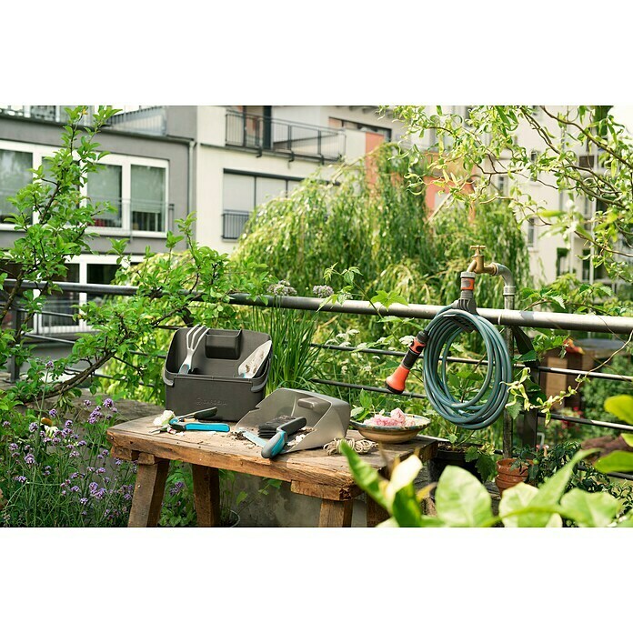 Gardena Set d’outils de jardinage Citygardening dans un coffre de balcon