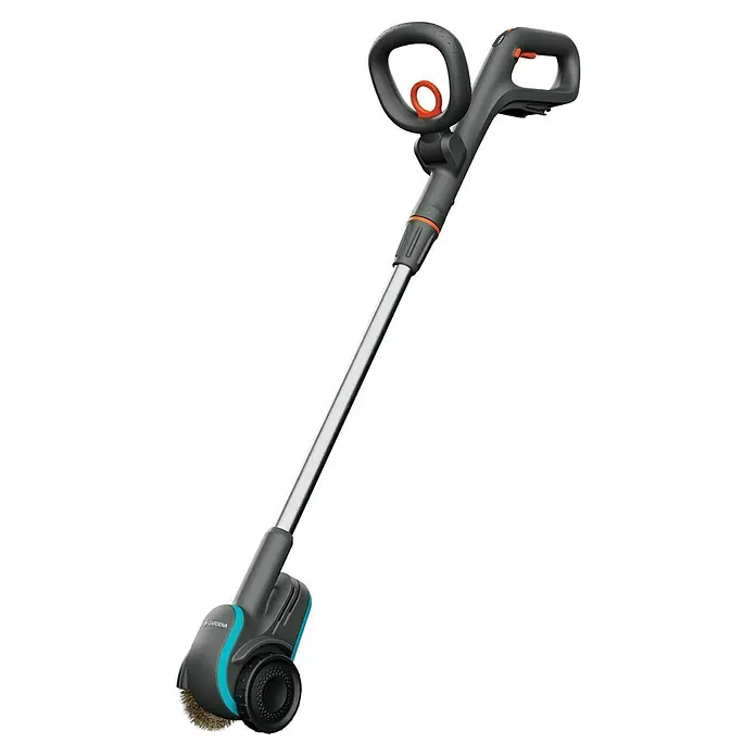 Gardena Power for All 18V Akku-Fugenreiniger EasyWeed 1800/18V - 18 V, Ohne Akku - Das Bild zeigt einen Gardena Akku-Fugenbürste, ein Gartengerät zur Reinigung von Fugen auf Wegen und Terrassen.