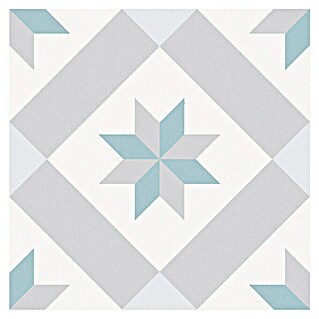 Feinsteinzeugfliese Barcelona Star (24,8 x 24,8 cm, Weiß/Grau, Matt)