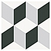 Feinsteinzeugfliese Barcelona Cube (24,8 x 24,8 cm, Weiß/Schwarz/Grau, Matt) | BAUHAUS