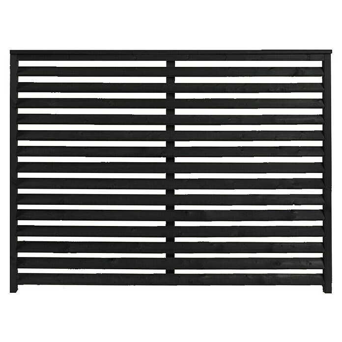 Plus Sichtschutzelement Koyto (160 x 120 cm, Holz, Schwarz) | BAUHAUS