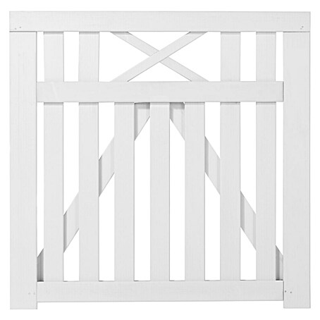 Plus Zauntor Vinesse (100 x 98 cm, Weiß RAL 9010, Holz)