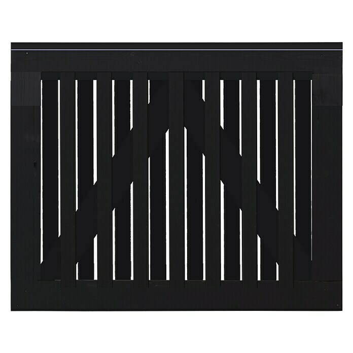 Plus Zauntor Nagano (100 x 80 cm, Schwarz RAL 9005, Holz) | BAUHAUS