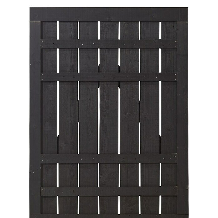 Plus Zauntor Rustik (100 x 138 cm, Schwarz RAL 9005, Holz) | BAUHAUS
