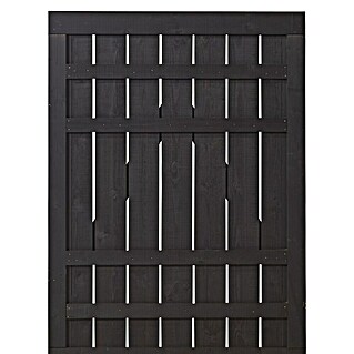 Plus Zauntor Rustik (100 x 138 cm, Schwarz RAL 9005, Holz)