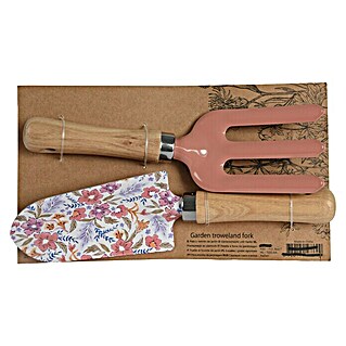 Set de herramientas de jardinería (Rosa, Acero)