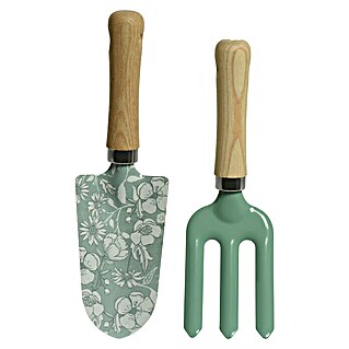 Set de herramientas de jardinería (Verde, Acero)