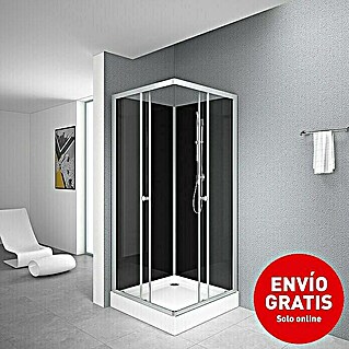 Cabina de ducha completa Soft (80 x 80 x 195 cm, Gris plata)
