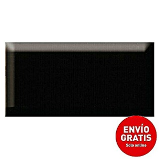 Revestimiento de pared Metro Tile (20 x 10 cm, Negro, Brillante)