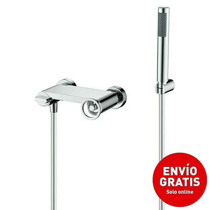 Imex Olimpo Grifo de ducha - Cromo - Un brillante juego de ducha cromado, con teleducha y mezclador, para un diseño de baño moderno.