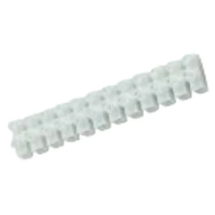 Famatel Regleta de conexión - Número de polos: 12 ud., Plástico, Blanco, 6 mm² - Regleta de conexión blanca, un conector eléctrico con múltiples puertos en fila para conexiones de cable seguras.