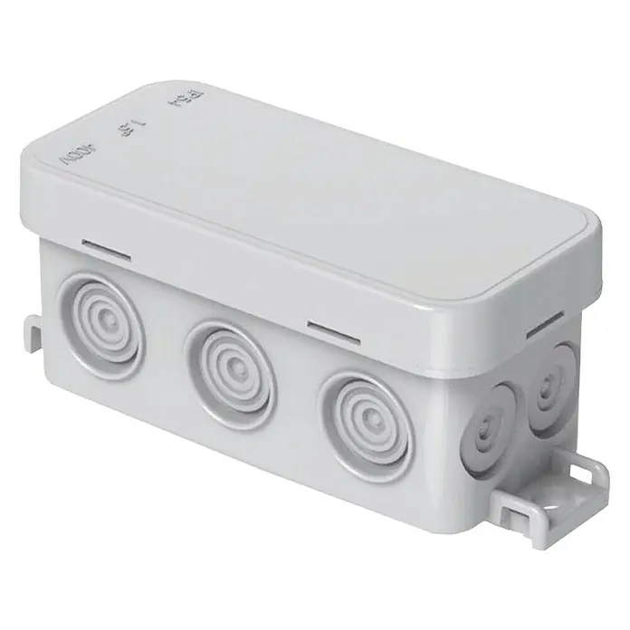 Famatel Caja de superficie mini 90 x 43 mm - Blanco, L x An x Al: 9 x 4,3 x 4,3 cm - Caja de conexiones blanca con tapa y múltiples entradas para cables, ideal para instalaciones eléctricas.