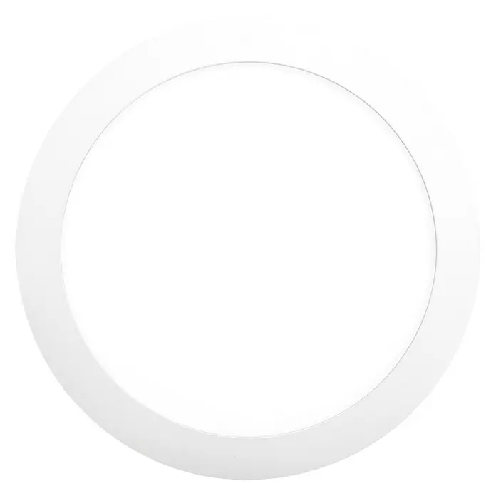 Garza Downlight empotrable LED redondo ajustable universal - 18 W, Color de luz: Blanco neutro, Diámetro: 22,5 cm, Blanco - Imagen de una lámpara de techo LED redonda y blanca, ideal para interiores modernos. Su diseño ofrece una iluminación uniforme, perfecta para cualquier estancia.