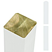 Plus Zaunpfosten gerundet (Höhe: 268 cm, 9 x 9 cm, Weiß, Holz) | BAUHAUS