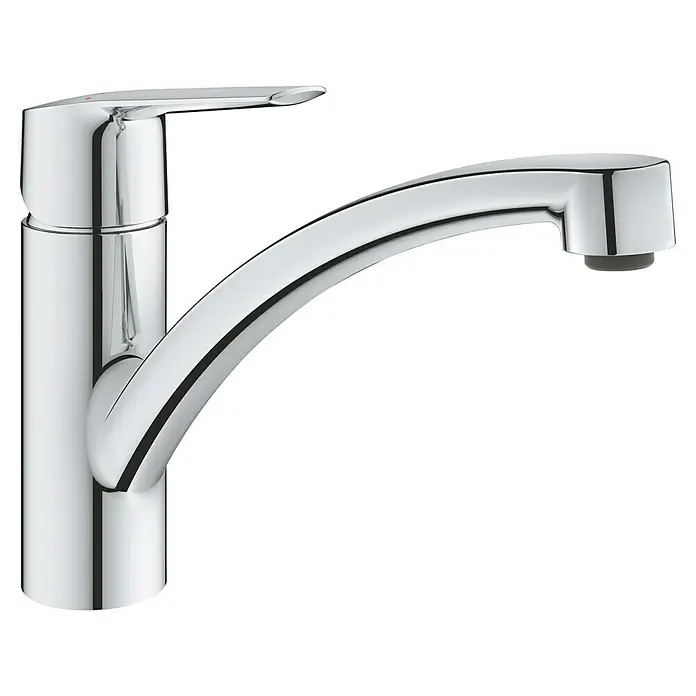 Grohe QuickFix Spültischarmatur Start - Ausladung Armatur: 227 mm, Chrom, Schwenkbereich: 140 ° - Einarm-Waschtischarmatur aus verchromtem Metall mit gebogenem Auslauf für das Badezimmer.