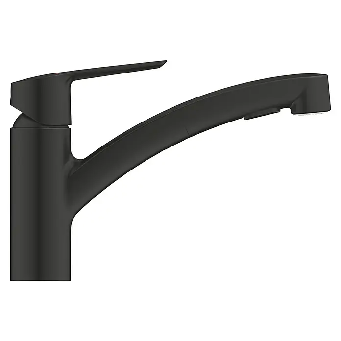 Grohe QuickFix Start Spültischarmatur - Schwarz, Schwenkbar, Matt - Elegante, schwarze Küchenarmatur. Das Design ist modern und passt perfekt in jede Küche.