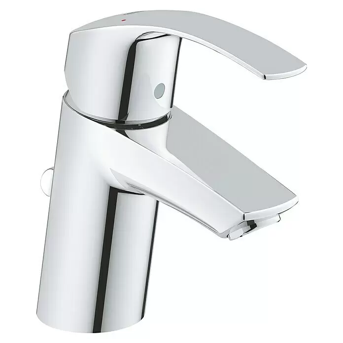 Grohe Eurosmart Waschtischarmatur S-Size - Mit Zugstange, Chrom, Glänzend - Moderner Einhebel-Badarmatur aus Chrom mit schlankem Design.