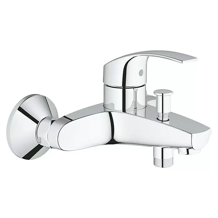 Grohe Eurosmart Badewannenarmatur - Chrom, Glänzend - Chrom-Einhebel-Wannen- und Brausemischer mit Umsteller.