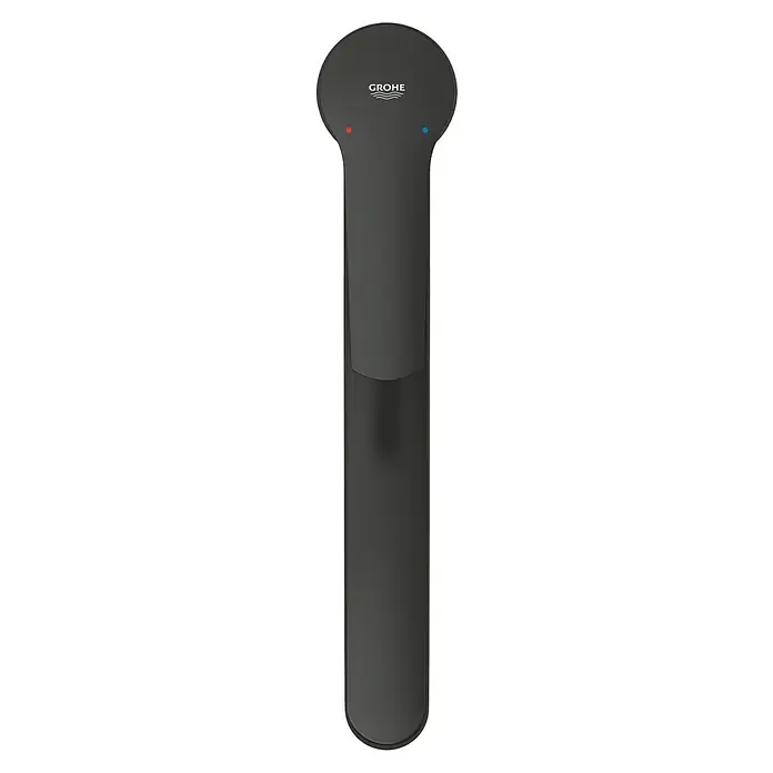 Grohe QuickFix Start Spültischarmatur - Ausladung Armatur: 227 mm, Schwarz, Schwenkbereich: 140 ° - Schwarzer Grohe Essence Einhand-Waschtischmischer, elegante Armatur für moderne Badezimmer mit präziser Steuerung von Wasser und Temperatur.