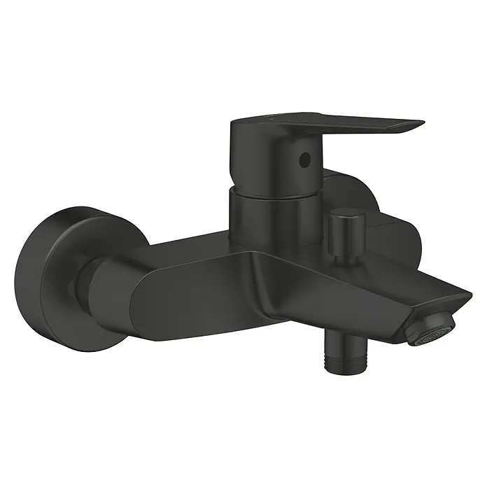 Grohe Start Badewannenarmatur - Ausladung Armatur: 18,8 cm, Schwarz, Matt - Schwarze Armatur für Badewanne oder Dusche, stilvolles Design mit Hebel und Umsteller für Brausefunktion.