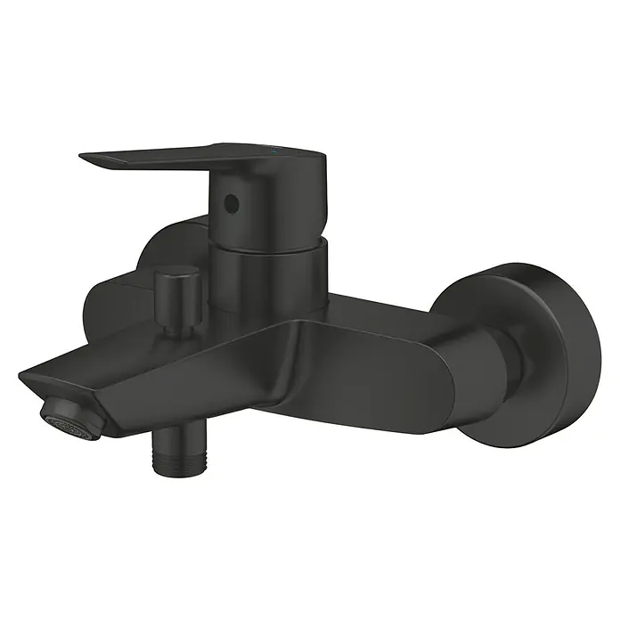 Grohe Start Badewannenarmatur - Ausladung Armatur: 18,8 cm, Schwarz, Matt - Schwarzer Wasserhahn mit modernem Design für Badezimmer und Küche. Ideal für stilvolle Waschbecken und Spülen.