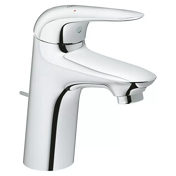 Grohe Eurostyle Solid Grifo de lavabo - Cromo, Brillante, Con barra de tracción - Grifo monomando de lavabo en cromo pulido.